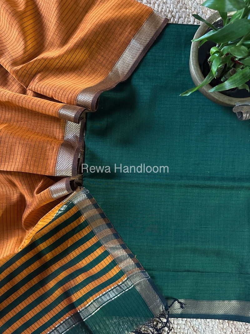 Maheshwari Zari Border Dress Material