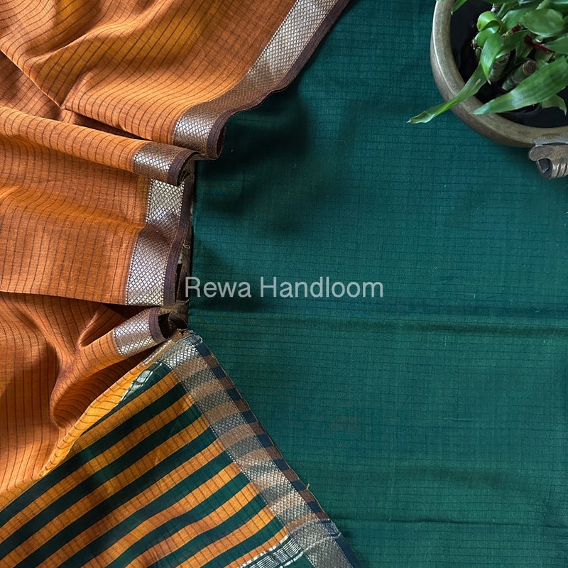 Maheshwari Zari Border Dress Material