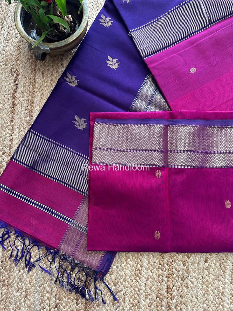 Maheshwari Magenta Lotus Butta Saree LBS0106