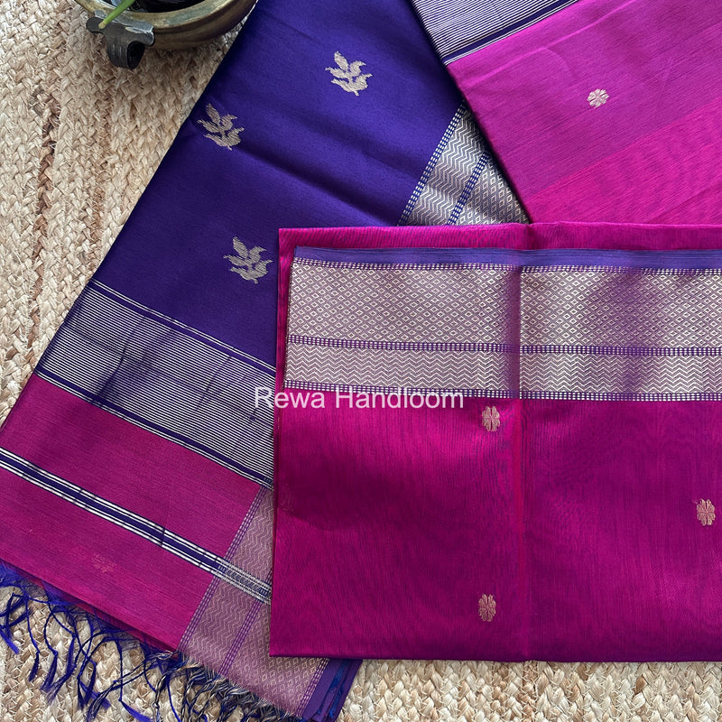 Maheshwari Magenta Lotus Butta Saree LBS0106