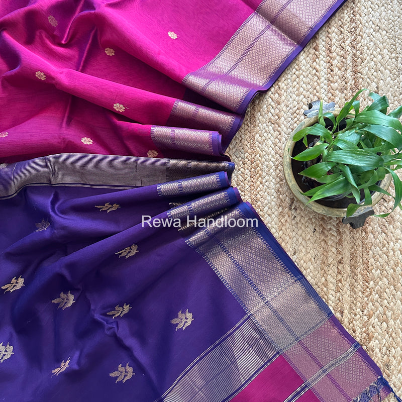 Maheshwari Magenta Lotus Butta Saree LBS0106