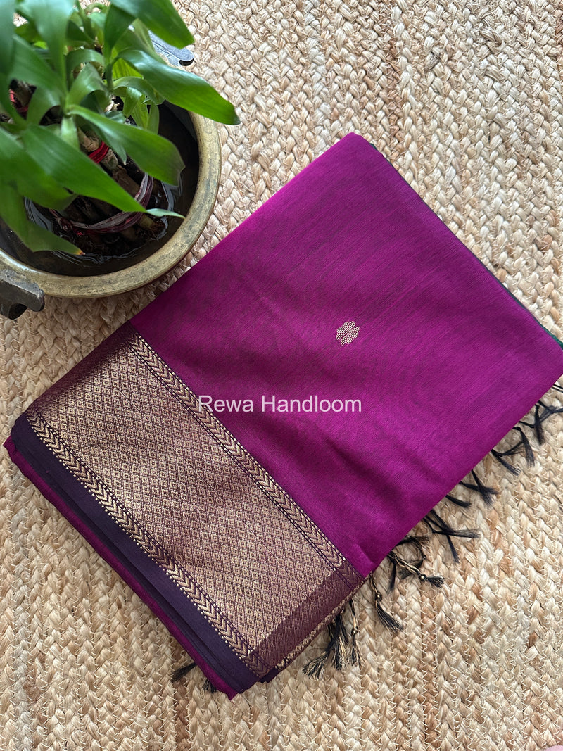 Maheshwari Purple Lotus Butta Saree LBS0109