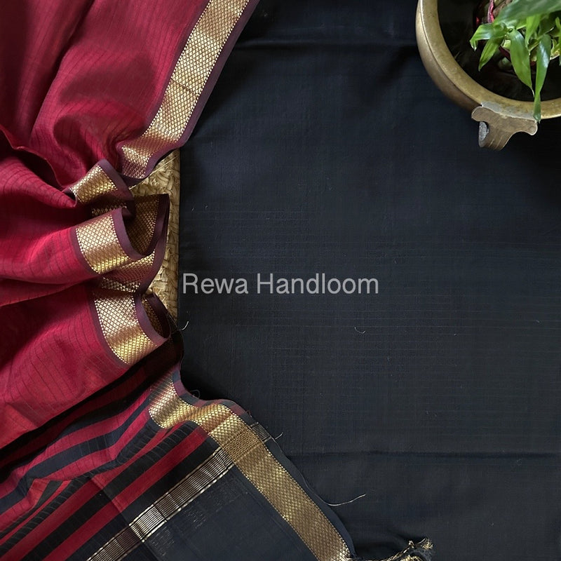 Maheshwari Zari Border Dress Material