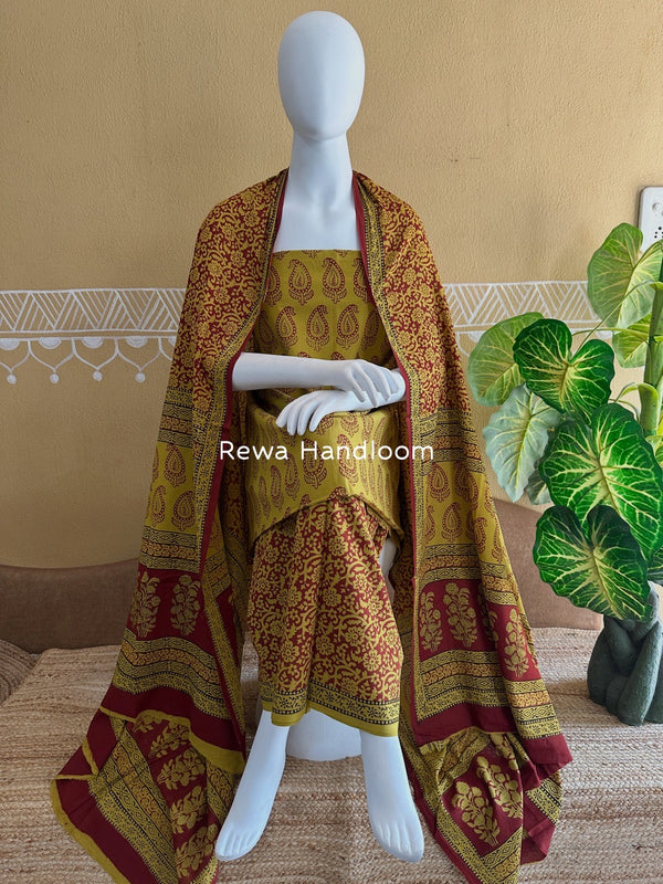 Bagh Print Cotton Suit 