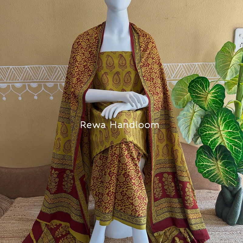 Bagh Print Cotton Suit 