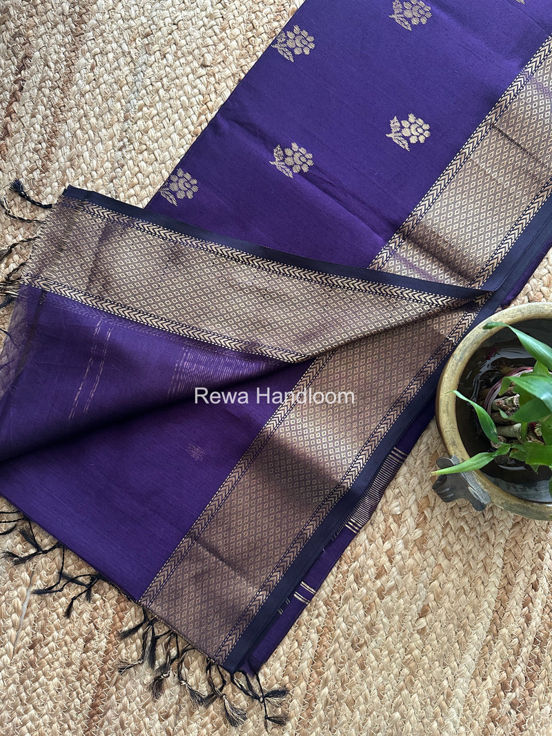 Maheshwari Violet Lotus Butta Saree LBS0108