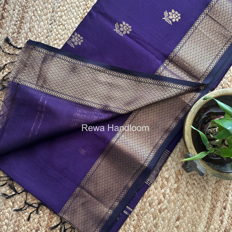 Maheshwari Violet Lotus Butta Saree LBS0108