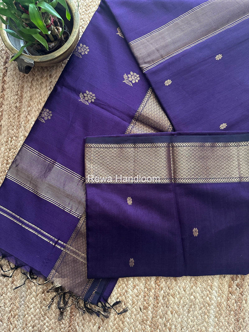 Maheshwari Violet Lotus Butta Saree LBS0108