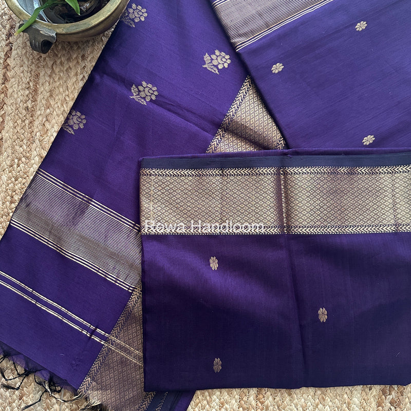 Maheshwari Violet Lotus Butta Saree LBS0108