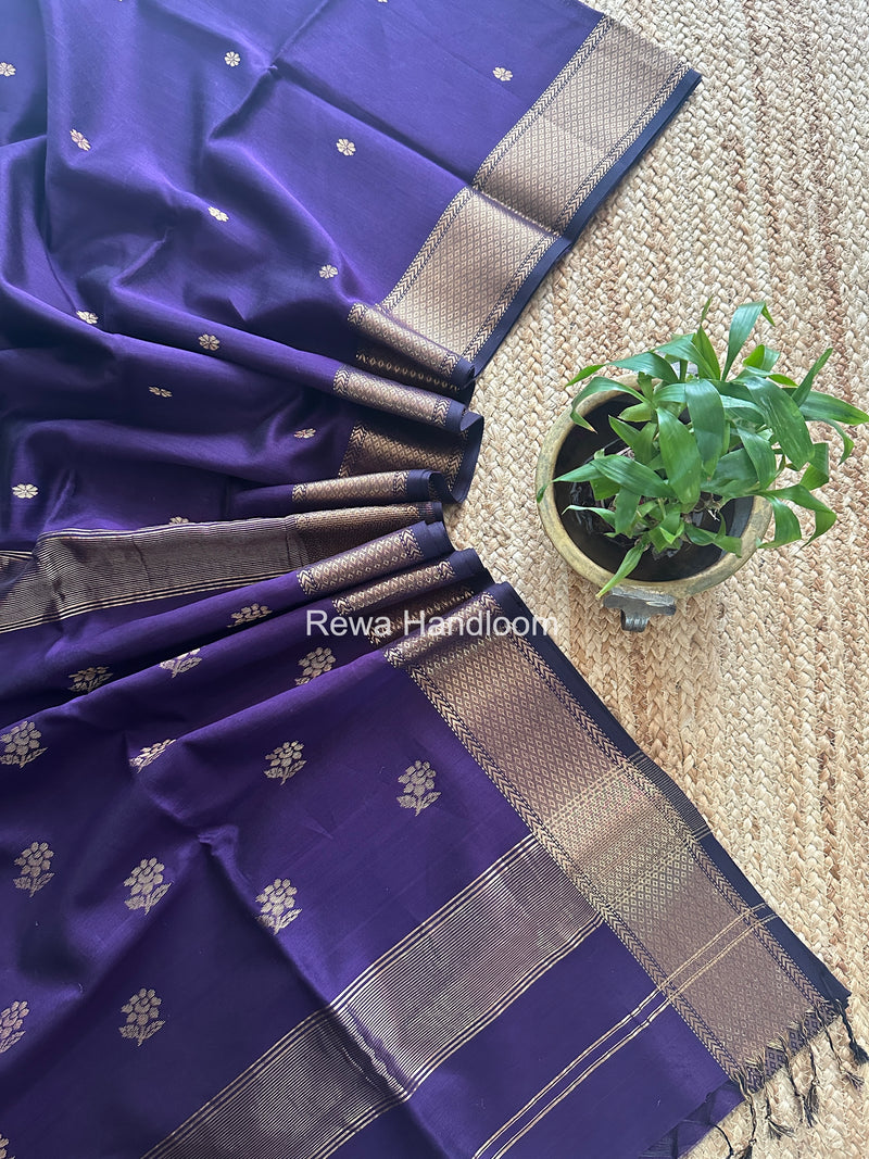 Maheshwari Violet Lotus Butta Saree LBS0108