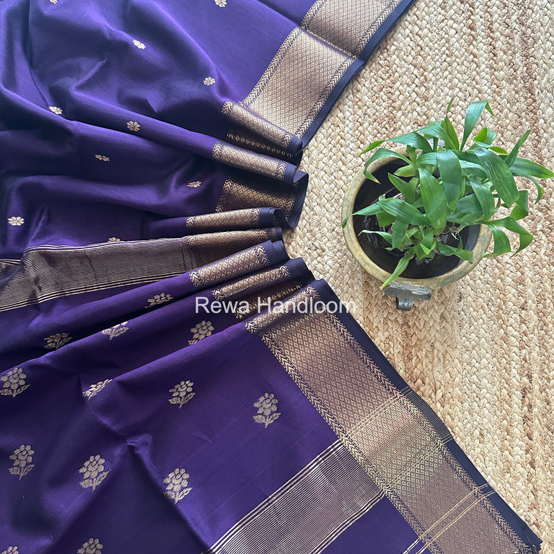 Maheshwari Violet Lotus Butta Saree LBS0108