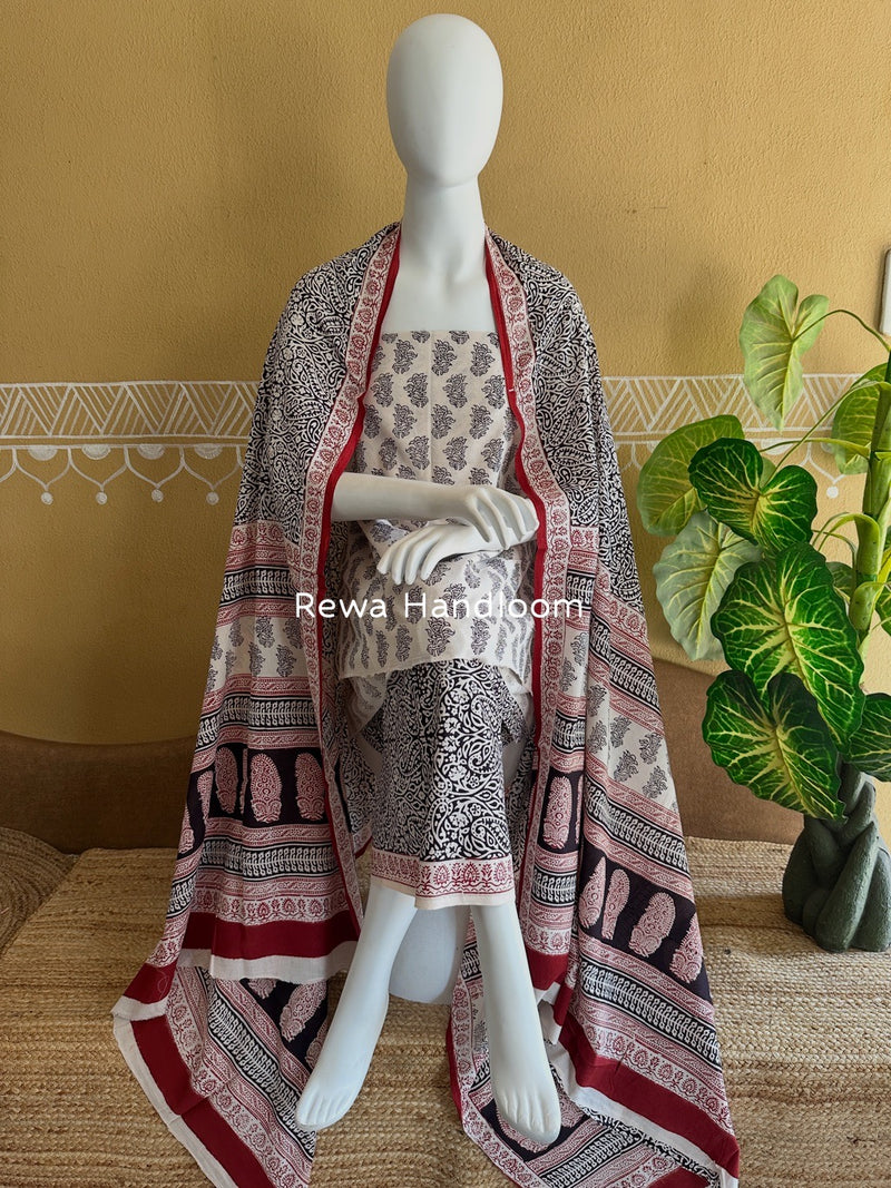 Bagh Print Cotton Suit 