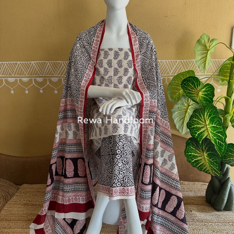 Bagh Print Cotton Suit 