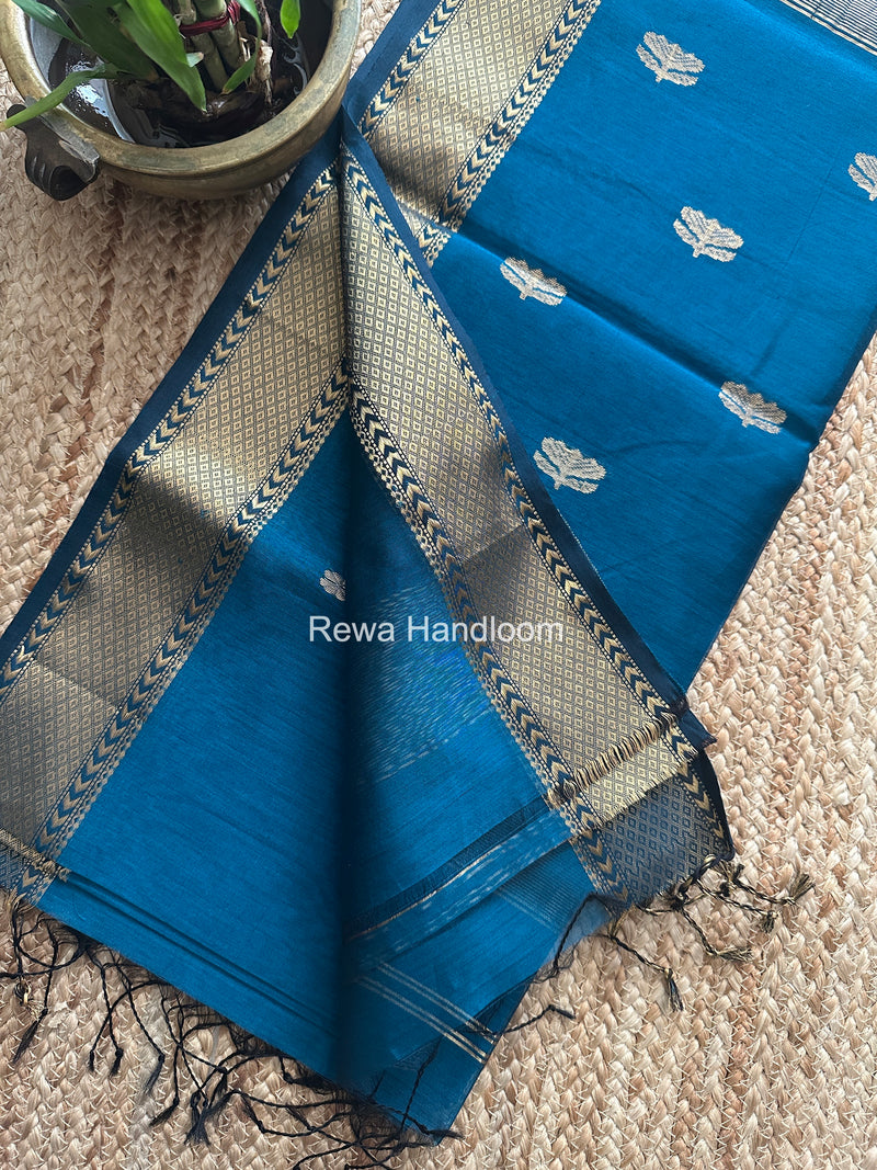 Maheshwari Rama Green Lotus Butta Saree LBS0105