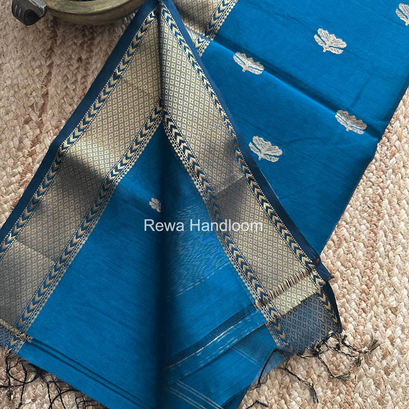 Maheshwari Rama Green Lotus Butta Saree LBS0105