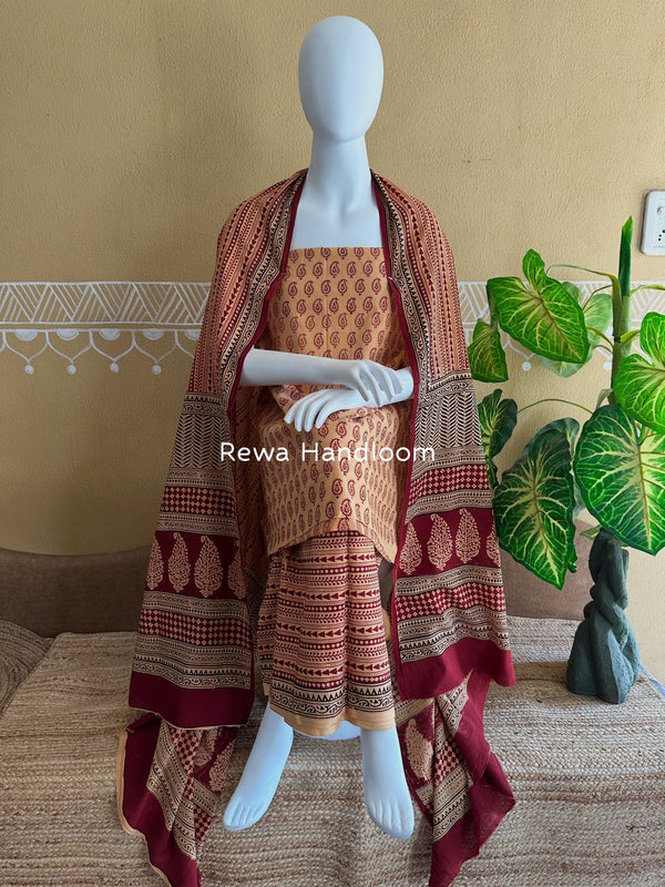 Bagh Print Cotton Suit 