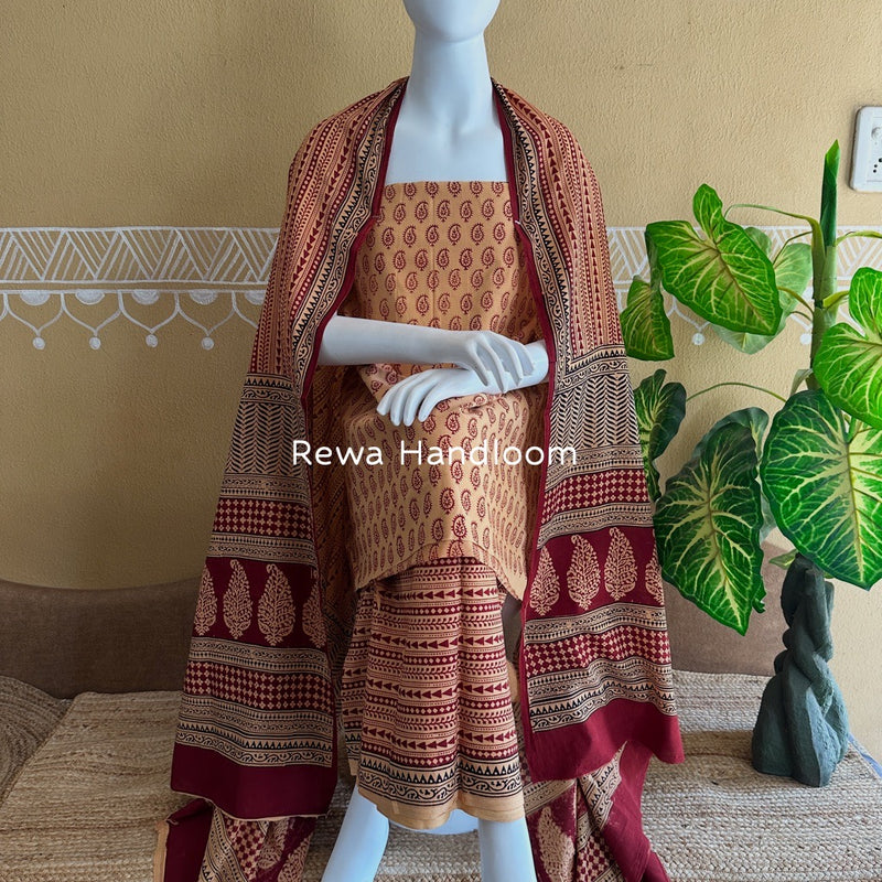 Bagh Print Cotton Suit 