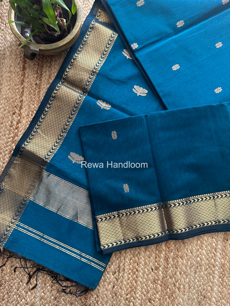 Maheshwari Rama Green Lotus Butta Saree LBS0105