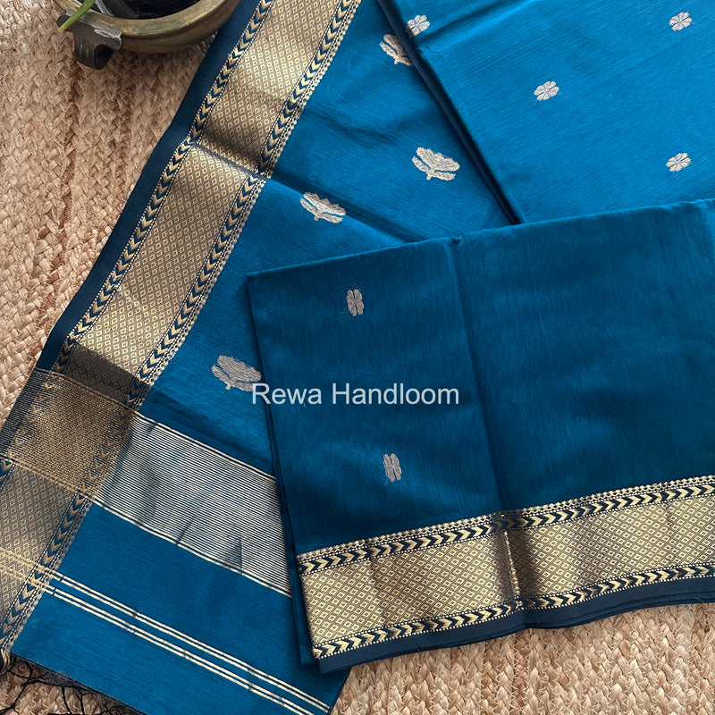 Maheshwari Rama Green Lotus Butta Saree LBS0105