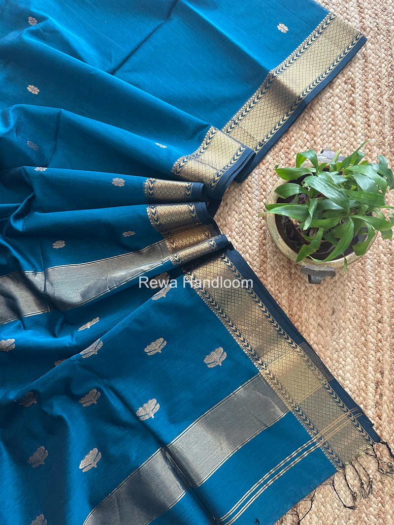 Maheshwari Rama Green Lotus Butta Saree LBS0105