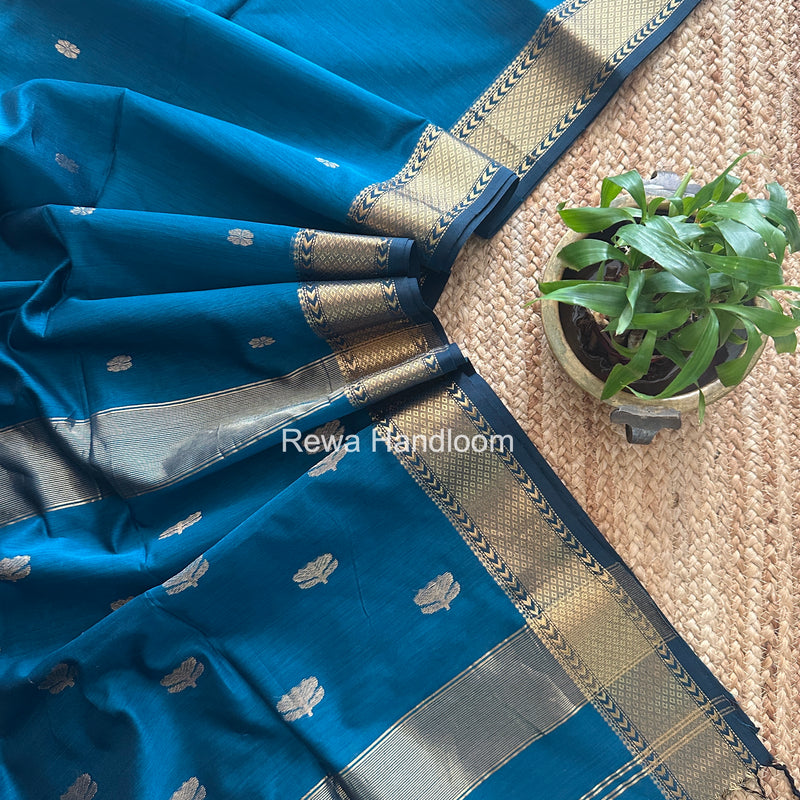 Maheshwari Rama Green Lotus Butta Saree LBS0105