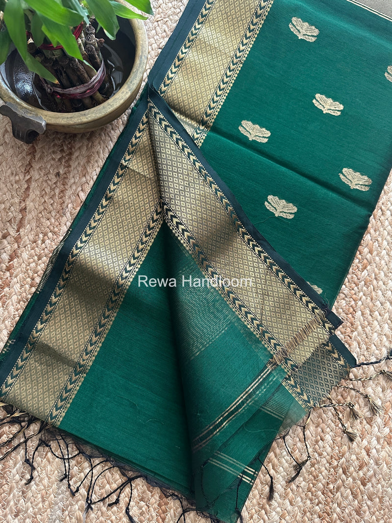 Maheshwari Green Lotus Butta Saree LBS0104