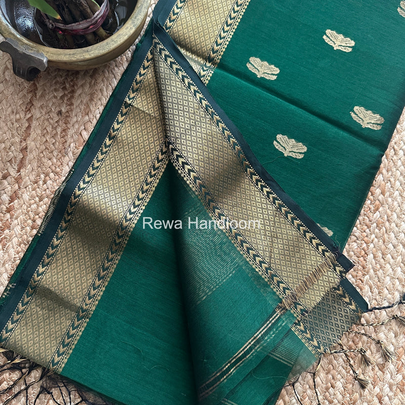 Maheshwari Green Lotus Butta Saree LBS0104