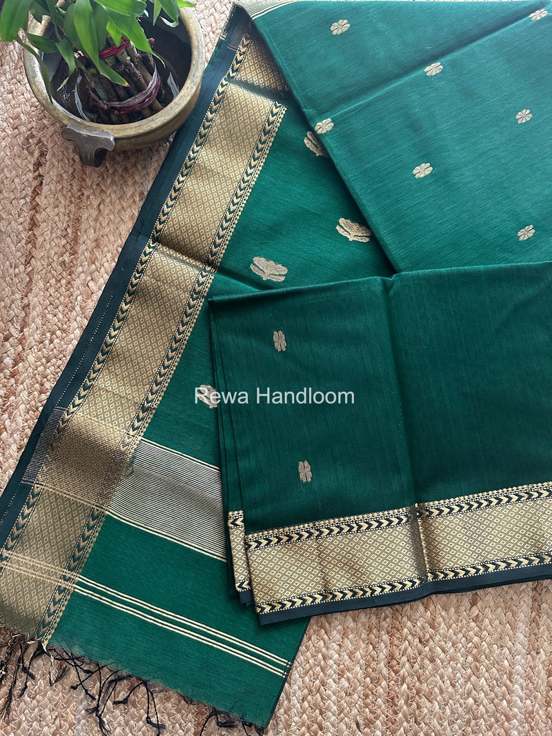 Maheshwari Green Lotus Butta Saree LBS0104