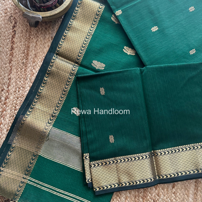 Maheshwari Green Lotus Butta Saree LBS0104