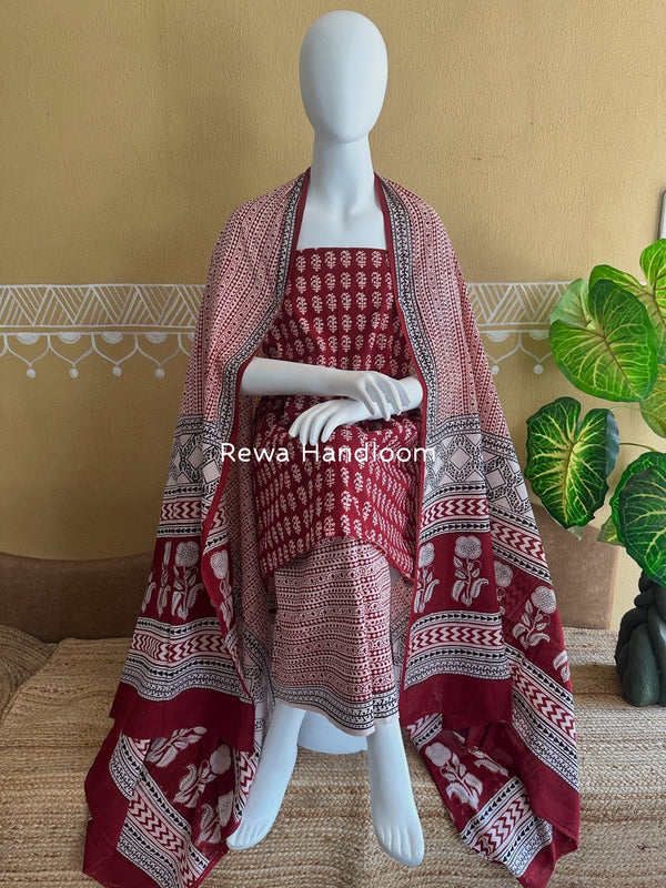 Bagh Print Cotton Suit 