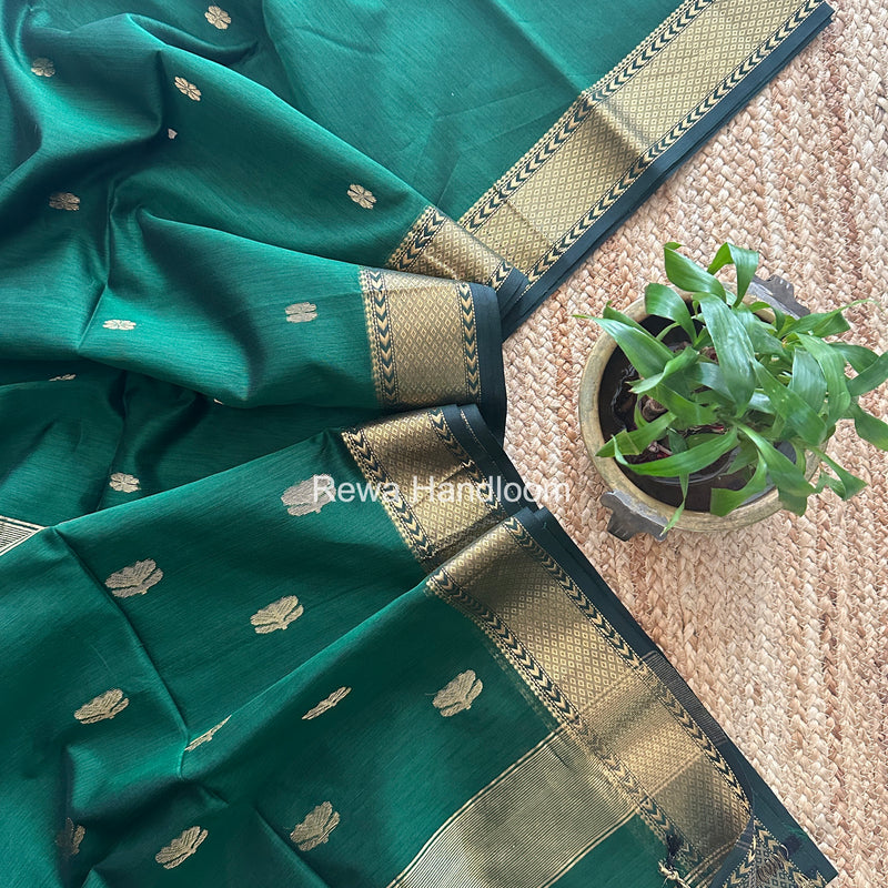 Maheshwari Green Lotus Butta Saree LBS0104