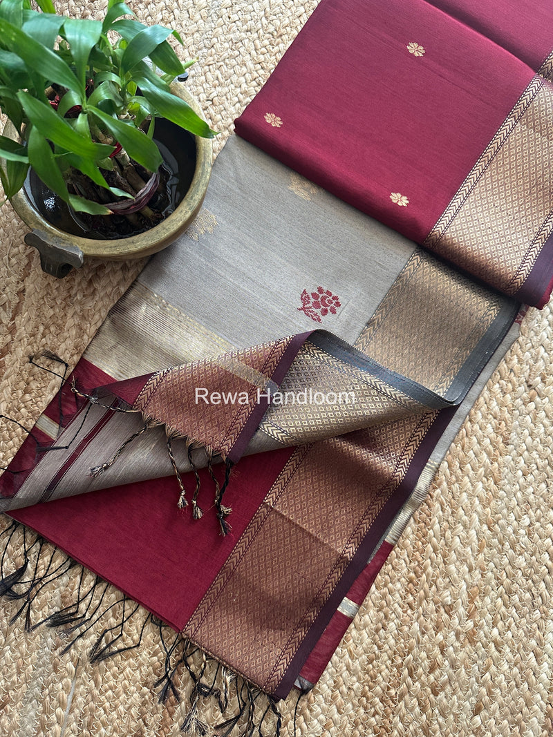 Maheshwari Lotus Butta Saree