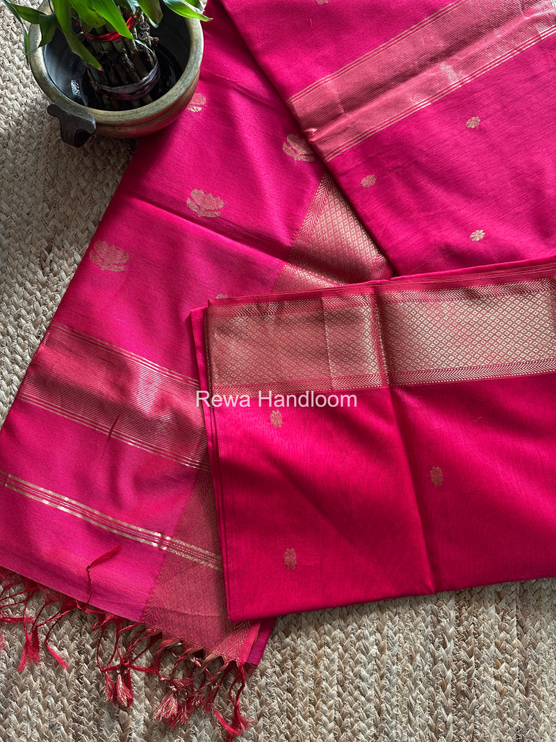 Maheshwari Rani Pink Lotus Butta Saree LBS0112