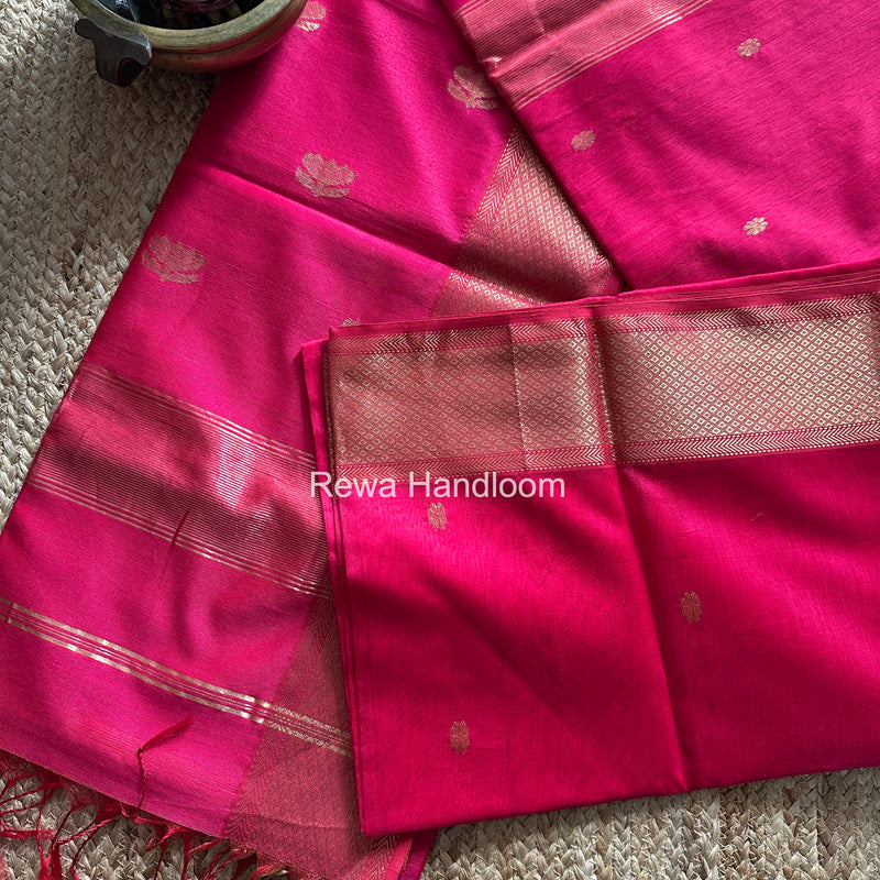 Maheshwari Rani Pink Lotus Butta Saree LBS0112