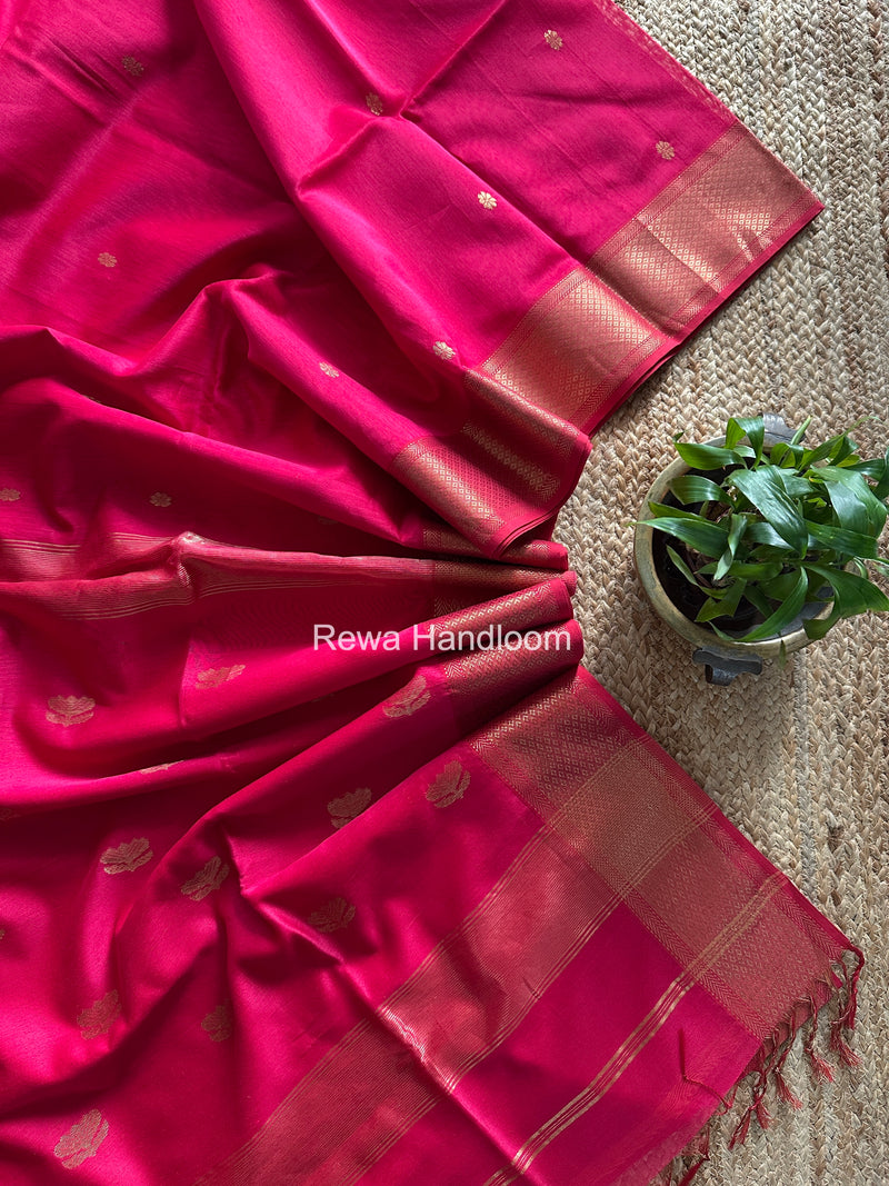 Maheshwari Rani Pink Lotus Butta Saree LBS0112