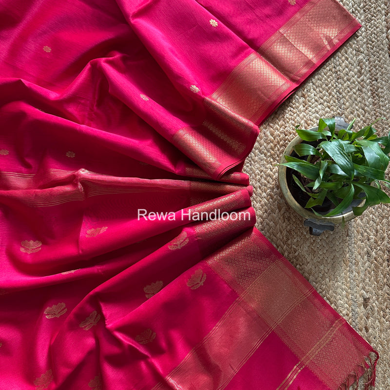 Maheshwari Rani Pink Lotus Butta Saree LBS0112