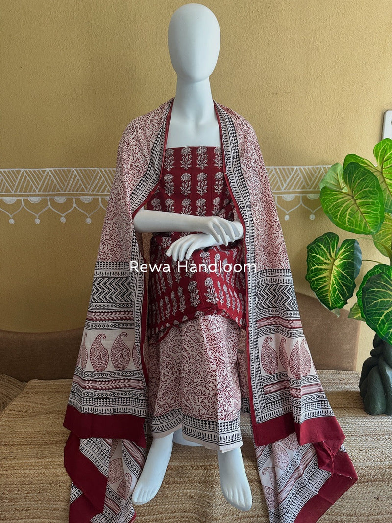 Bagh Print Cotton Suit 