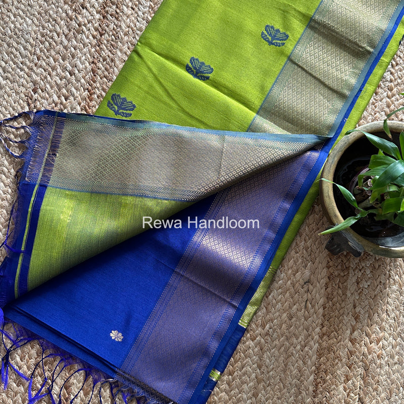Maheshwari Blue Lotus Butta Saree LBS0111