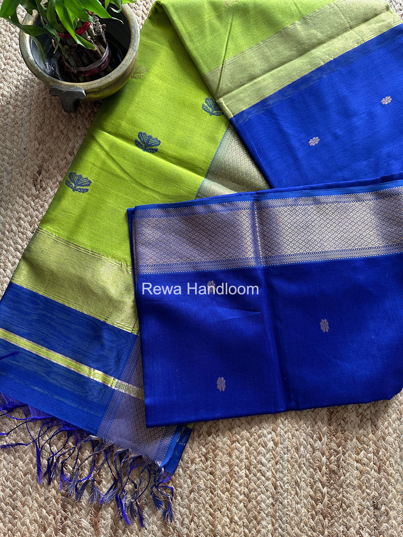 Maheshwari Blue Lotus Butta Saree LBS0111