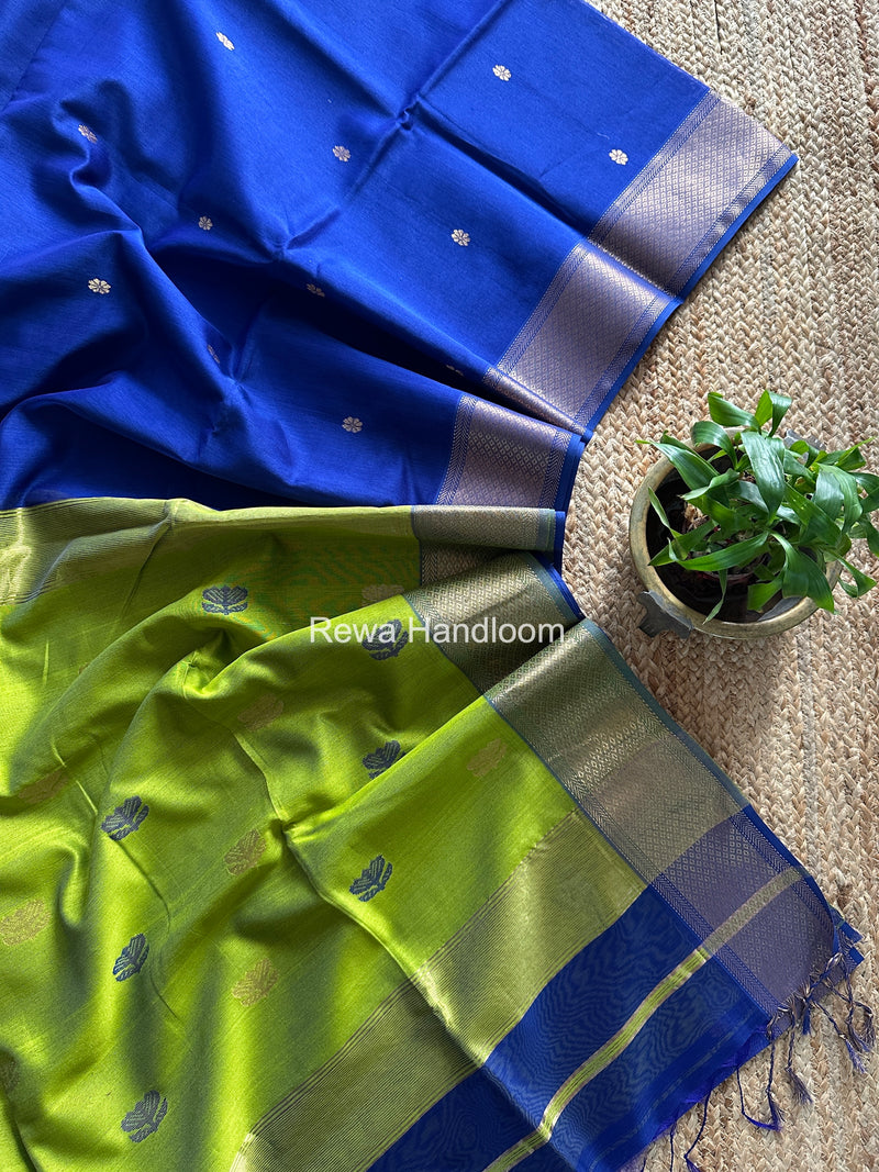 Maheshwari Blue Lotus Butta Saree LBS0111
