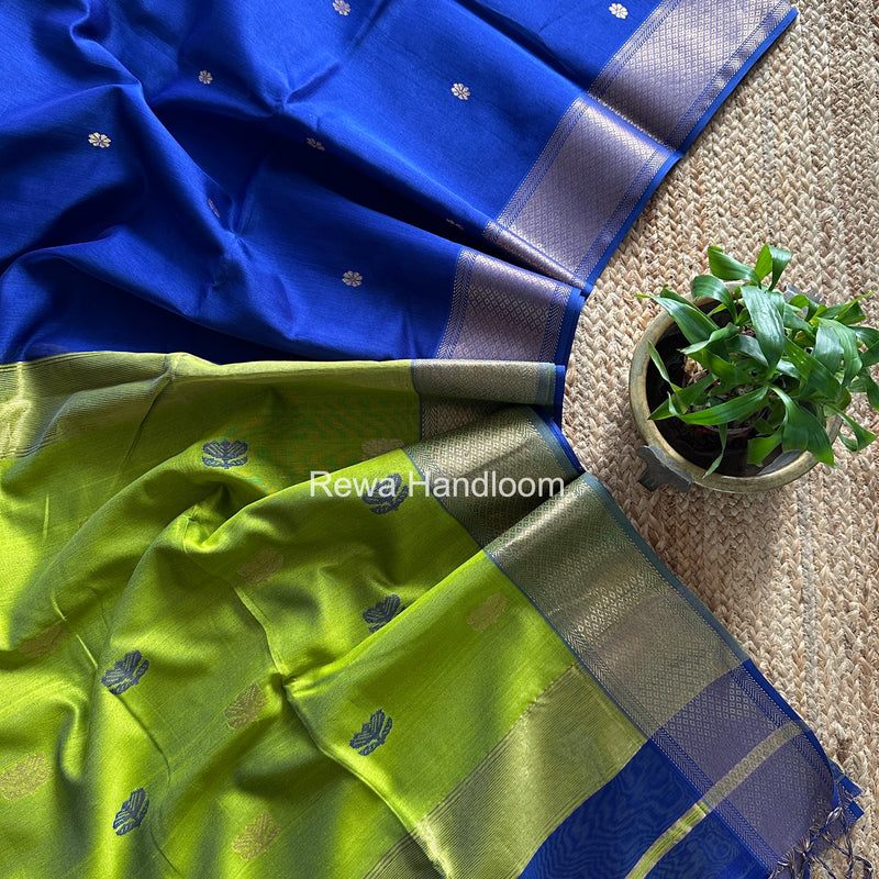 Maheshwari Blue Lotus Butta Saree LBS0111