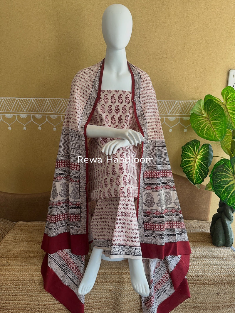 Bagh Print Cotton Suit 