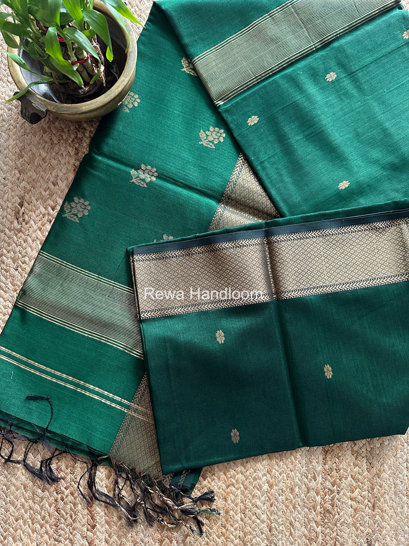 Maheshwari Green Lotus Butta Saree LBS0110
