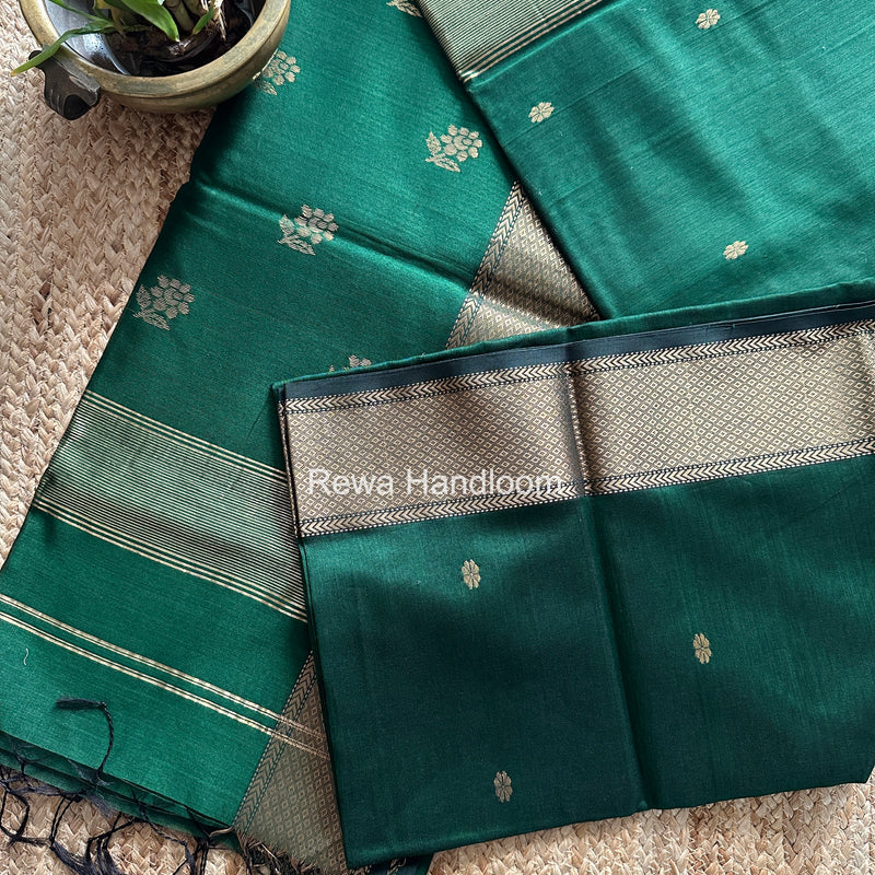 Maheshwari Green Lotus Butta Saree LBS0110