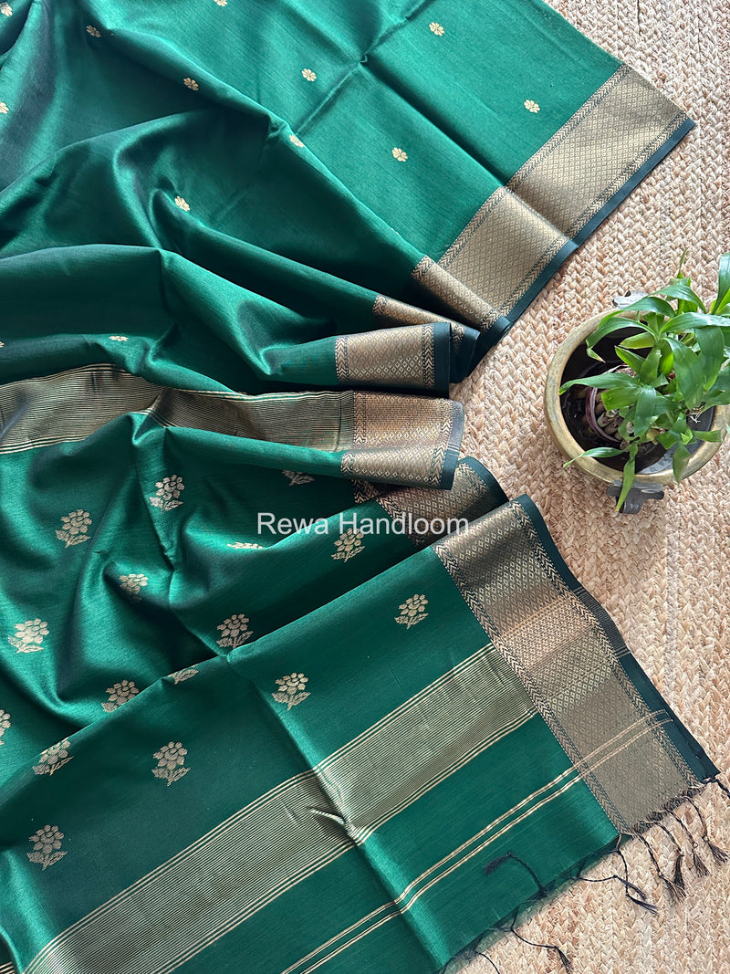 Maheshwari Green Lotus Butta Saree LBS0110