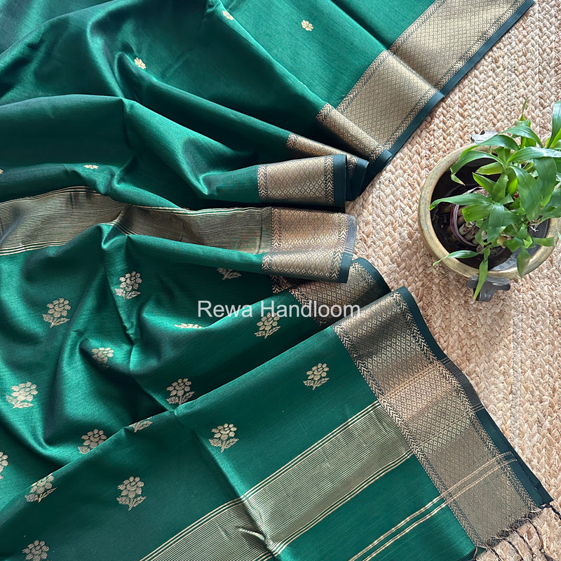 Maheshwari Green Lotus Butta Saree LBS0110