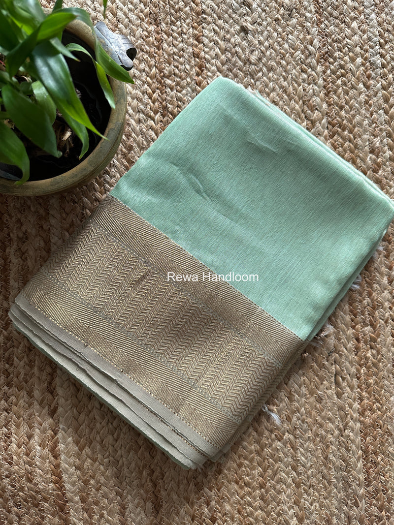 Maheshwari Pista Tissue Silk Saree FTS015