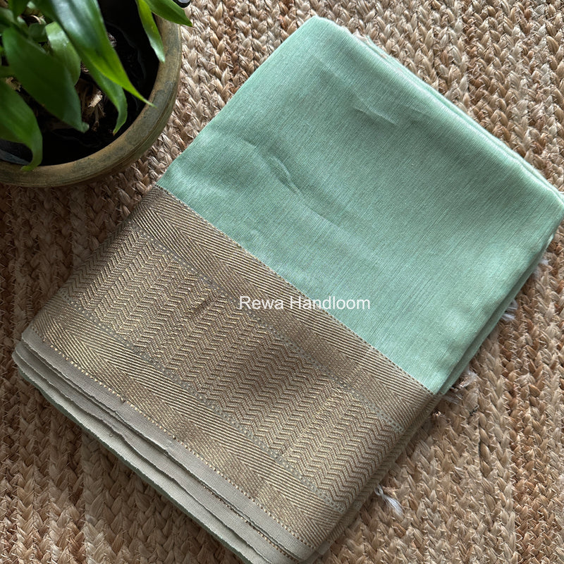 Maheshwari Pista Tissue Silk Saree FTS015
