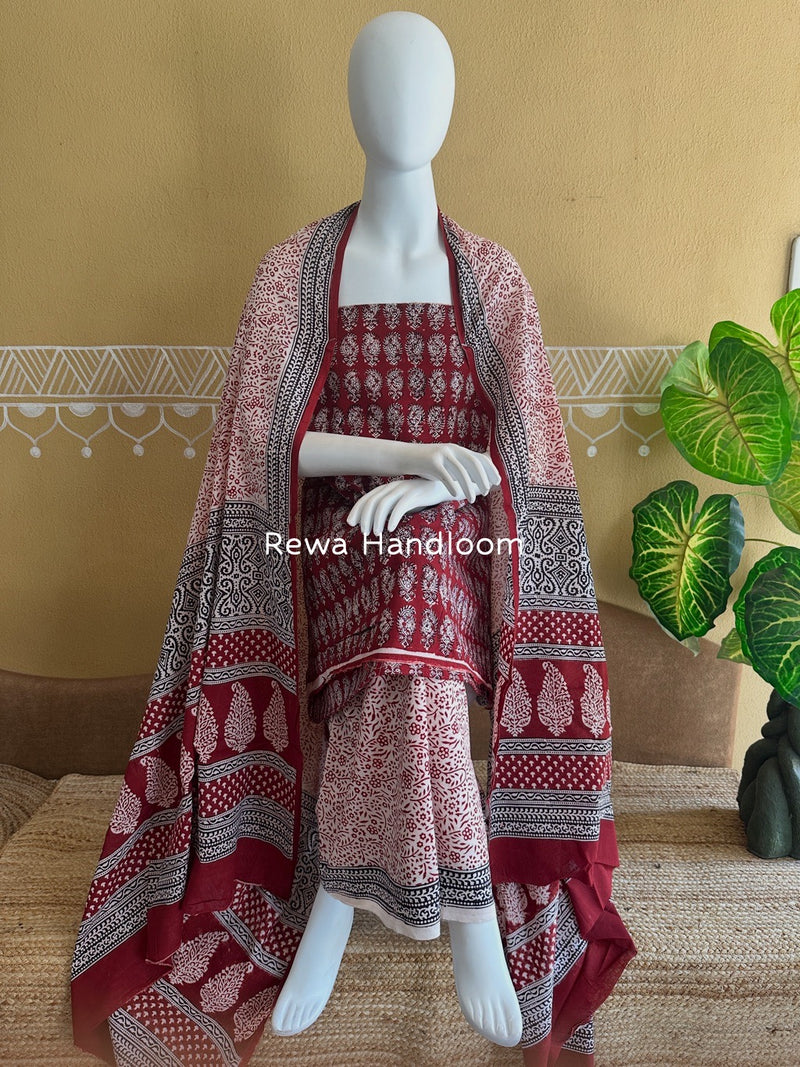 Bagh Print Cotton Suit 