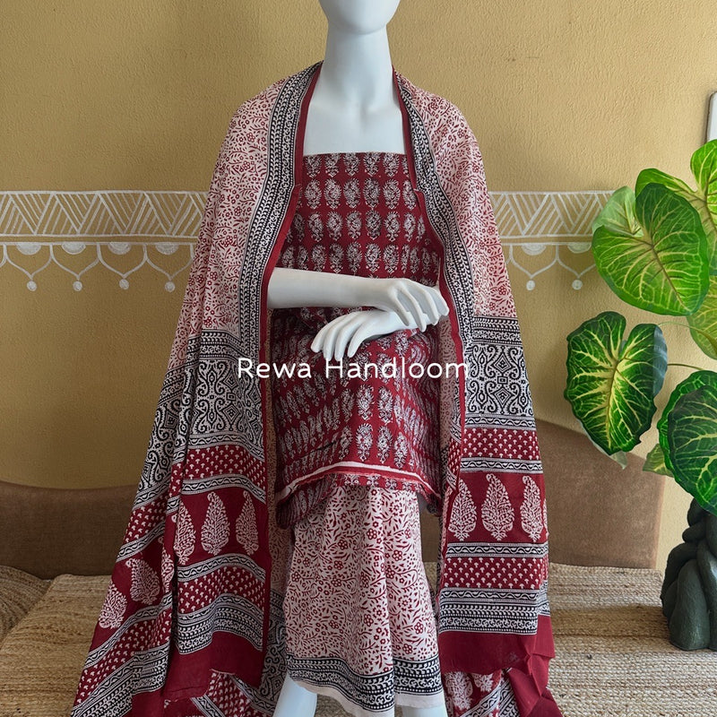 Bagh Print Cotton Suit 